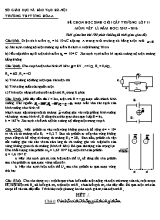 Đề thi chọn học sinh giỏi cấp trường Vật lí lớp 11 - Năm học 2015-2016 - Trường THPT Ứng Hòa A